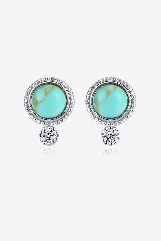 Turquoise Platinum-Plated Earrings