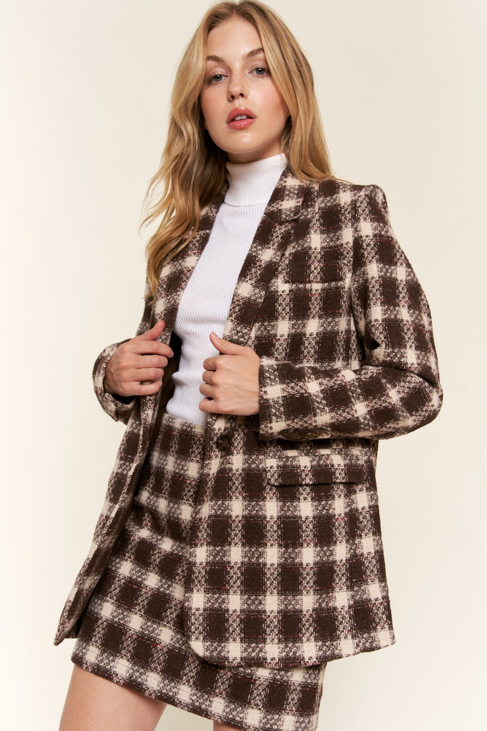 Plaid #1 One Button Blazer