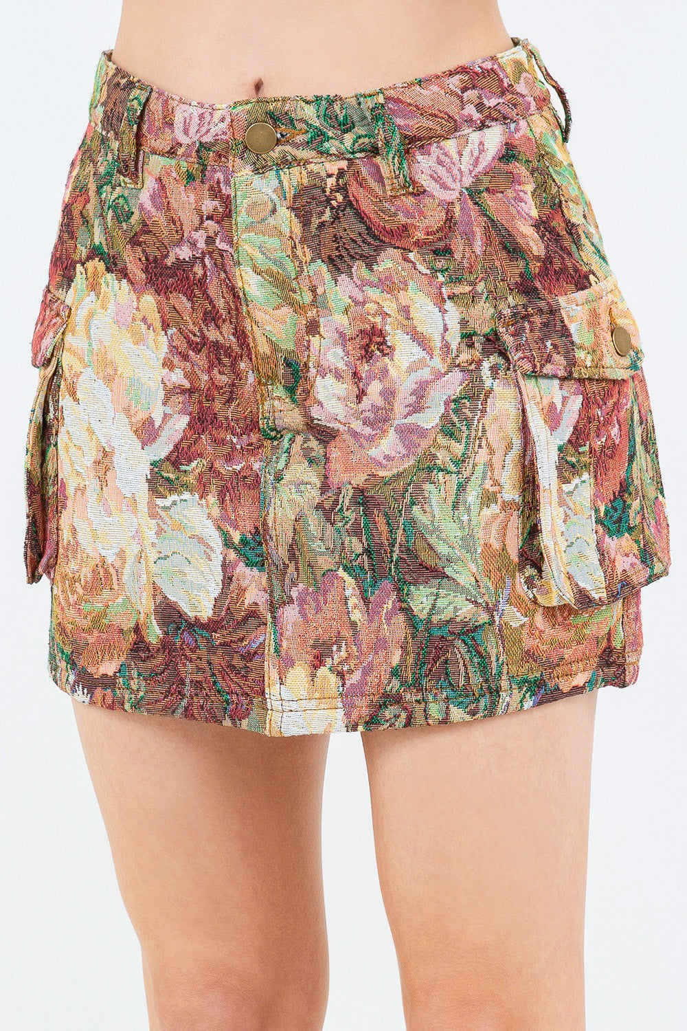 Jacquard Cargo Pocket Skirt