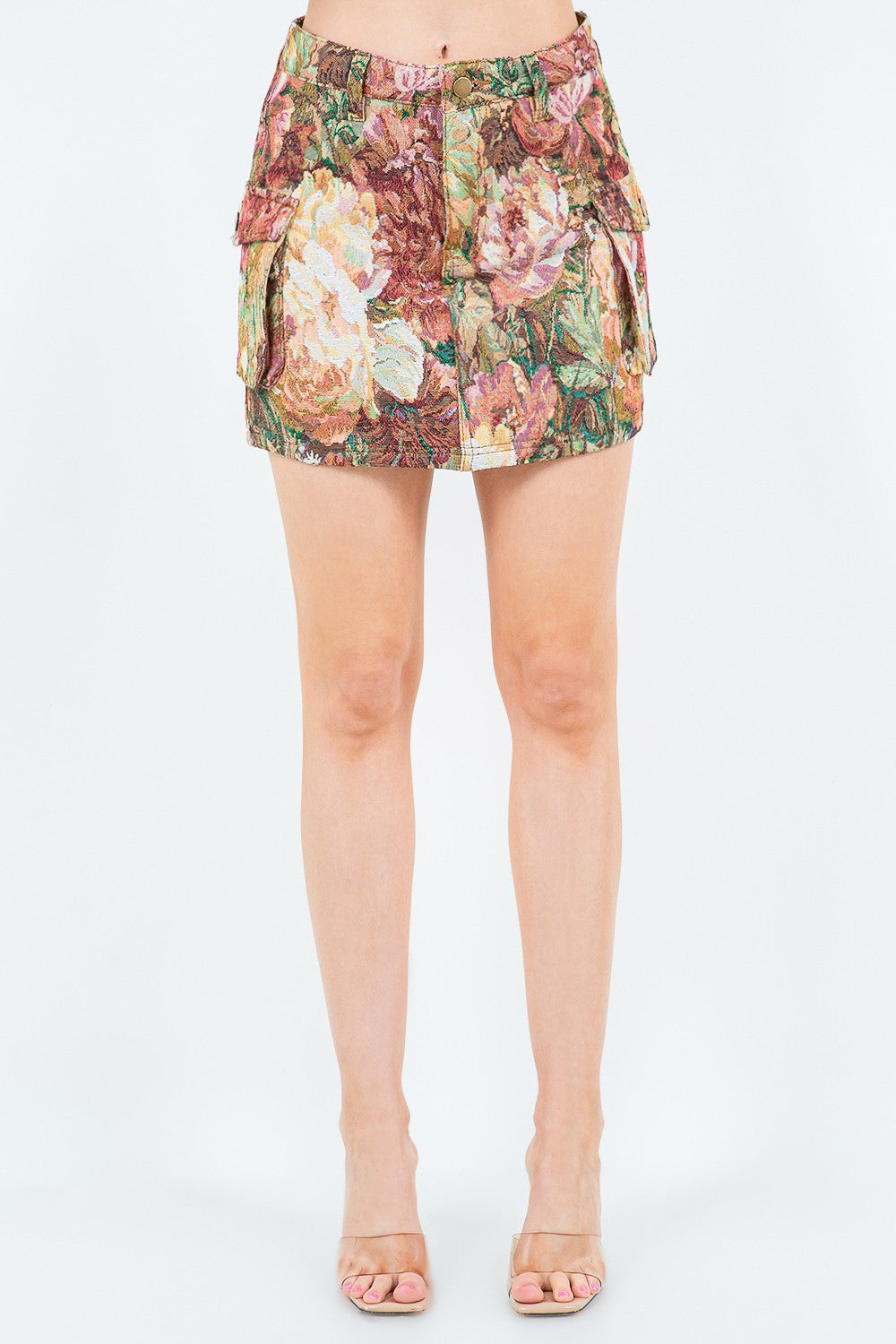 Jacquard Cargo Pocket Skirt