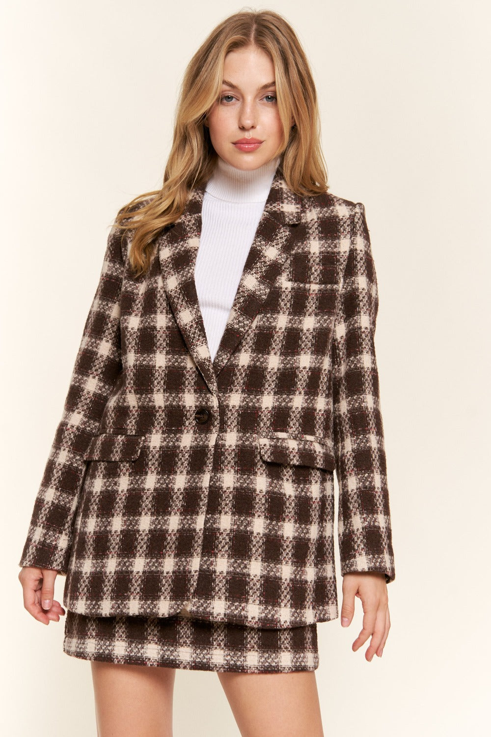 Plaid #1 One Button Blazer